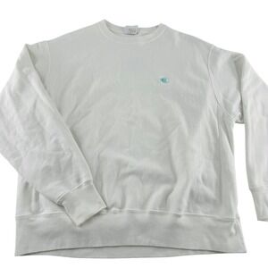 Champion Reverse Weave X-Large Sweatshirt‎ White Women's aqua spell out
